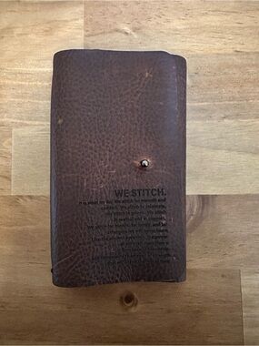 We Stitch Diary Notebook vtg Genuine Leather